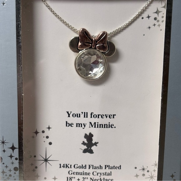 Disney "You'll Forever Be My Minnie" 14kt Gold Flash Plated Necklace - Picture 3 of 3